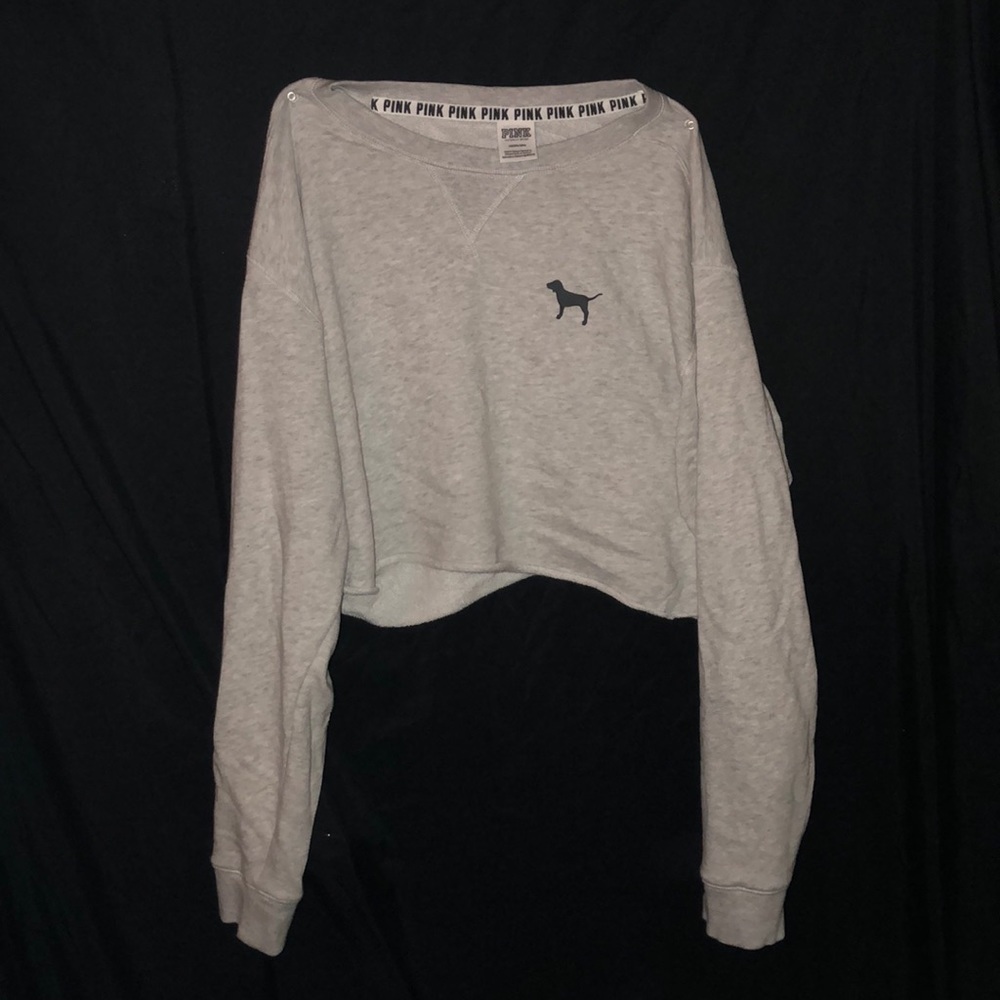 victoria secret pink long sleeve crop top